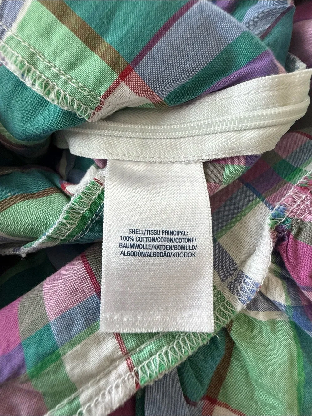 Ralph Lauren Girls Size 4 Madras Plaid Tiered Ruffle Dress